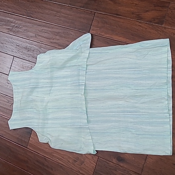 NWT J. Jill Vertically Striped Linen Sleeveless Dress size Large - Picture 2 of 9